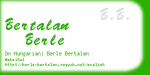 bertalan berle business card